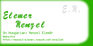 elemer menzel business card